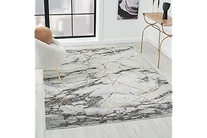 LUXE WEAVERS: Marble Abstract White and Gold Rug