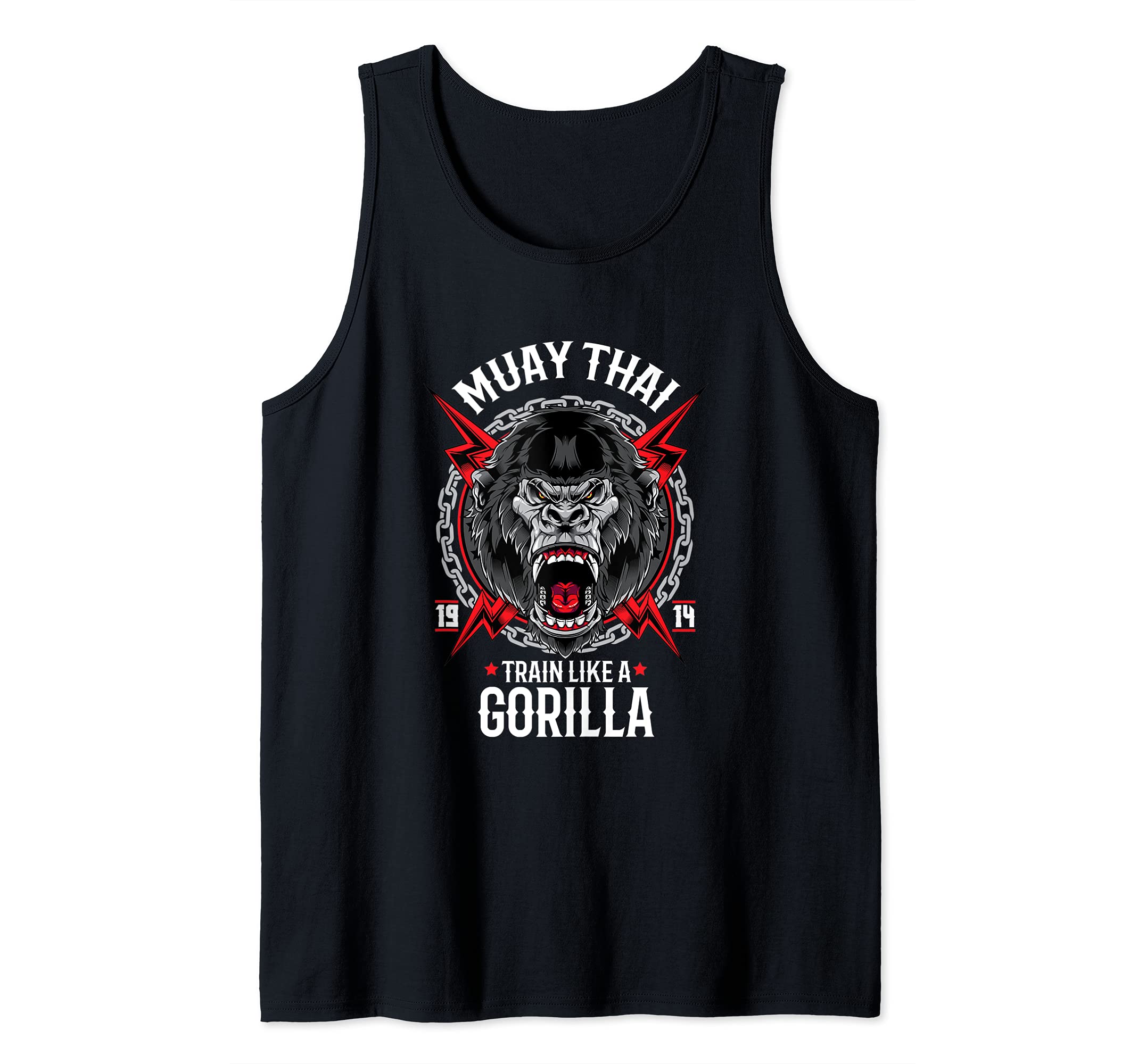 Muay Thai Gorilla Thailand Thai Boxing Tank Top, Black, S
