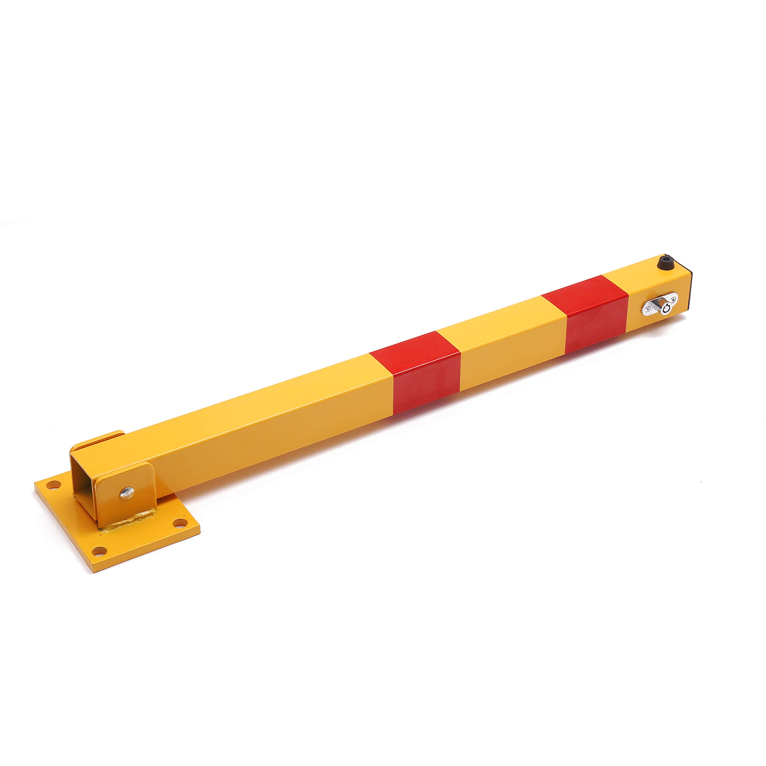 KATSU Barriera Parcheggio Auto Dissuasore Posta Pieghevole Palo di Barriera di Blocco del Parcheggio per Auto, Giallo e Rosso, Chiusura superiore, 70cm Altezza