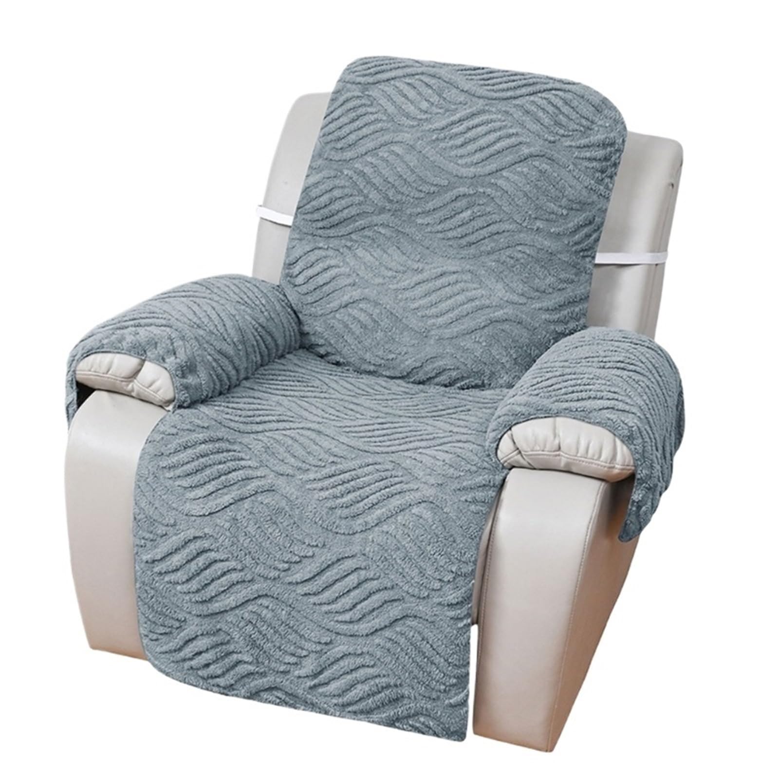 WJIAYAO Thick Plush Recliner Chair Cover Comfortable Single Seater Armchair Slipcover Soft Jacquard Sofa Recliners Protectors Adds Elegances(Grey)
