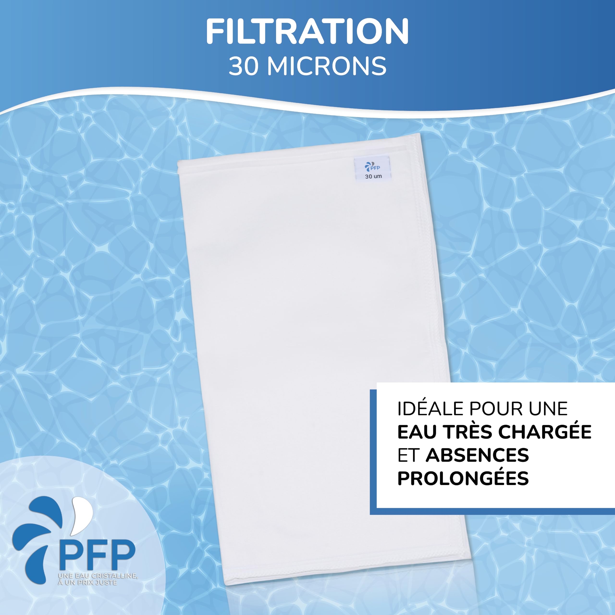 Poche Filtrante Compatible Piscine Desjoyaux 30 Microns Lot de 2 Eau Chargée