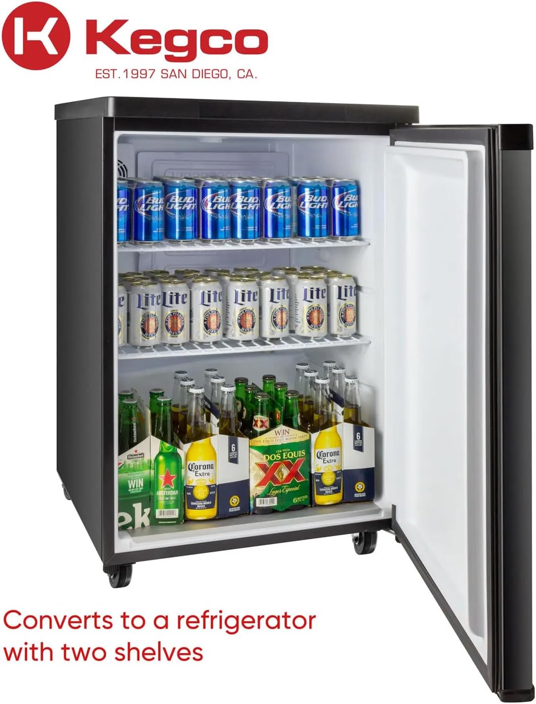 Kegco ICK20B-3 24" Wide Cold Brew Coffee Triple Tap Black Kegerator