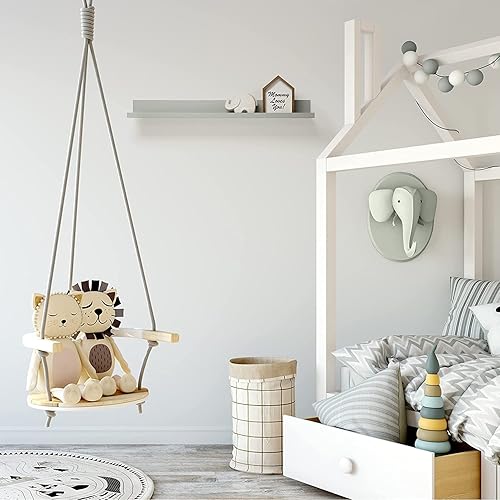 InPlace Estante de repisa gris de 35.4 pulgadas de ancho x 4.5 pulgadas de profundidad x 3.5 pulgadas de alto