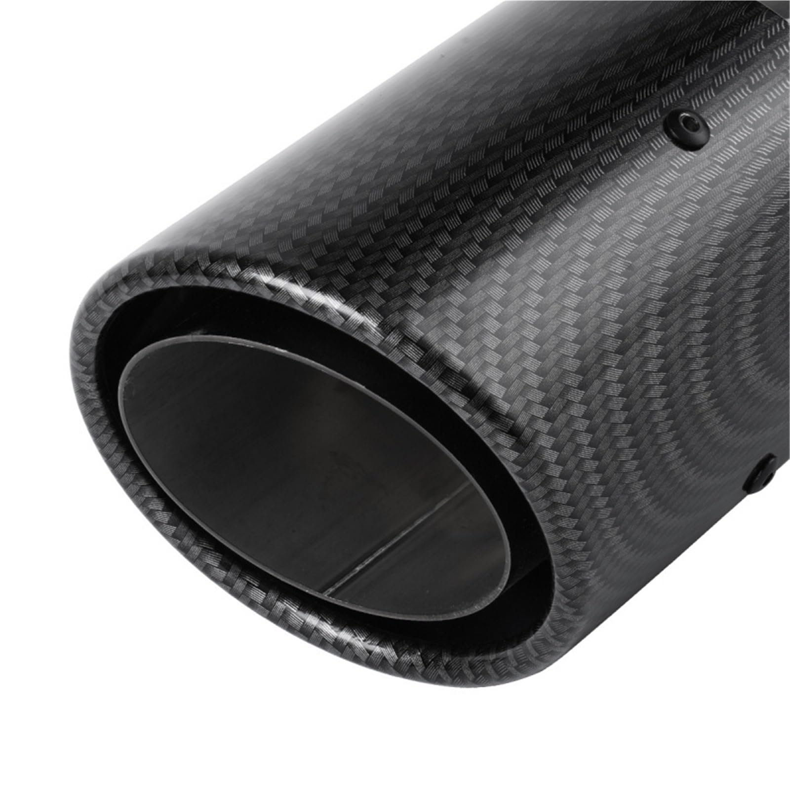 Car Silencer Pojedyncza rura z włókna węglowego obudowa ABS wydechowa samochodu uniwersalny regulowany ogon płomień Decor głowica ochronna niezbędne akcesorium(Straight Edge Non lu)