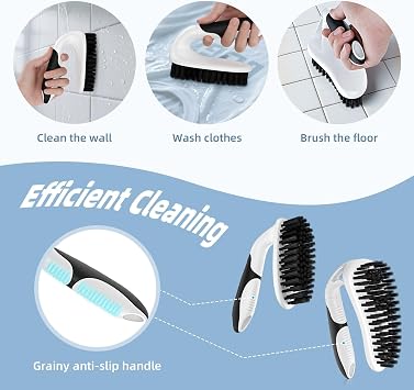 Cleangor Scrub Brush Set, Heavy Duty Scrub Brushes Crevice Cleaning Brush