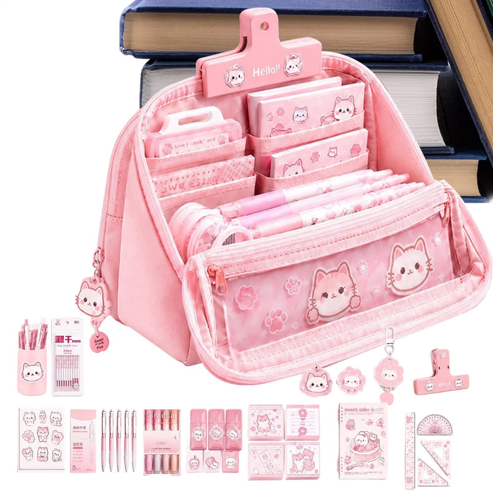 Generico Astuccio Con Cancelleria Ampia Capacità Cancelleria Estetica | Kit Astuccio Per Appunti In Classe, Studio Quotidiano, Lezioni D'Arte, Esami, Compagni Di Classe