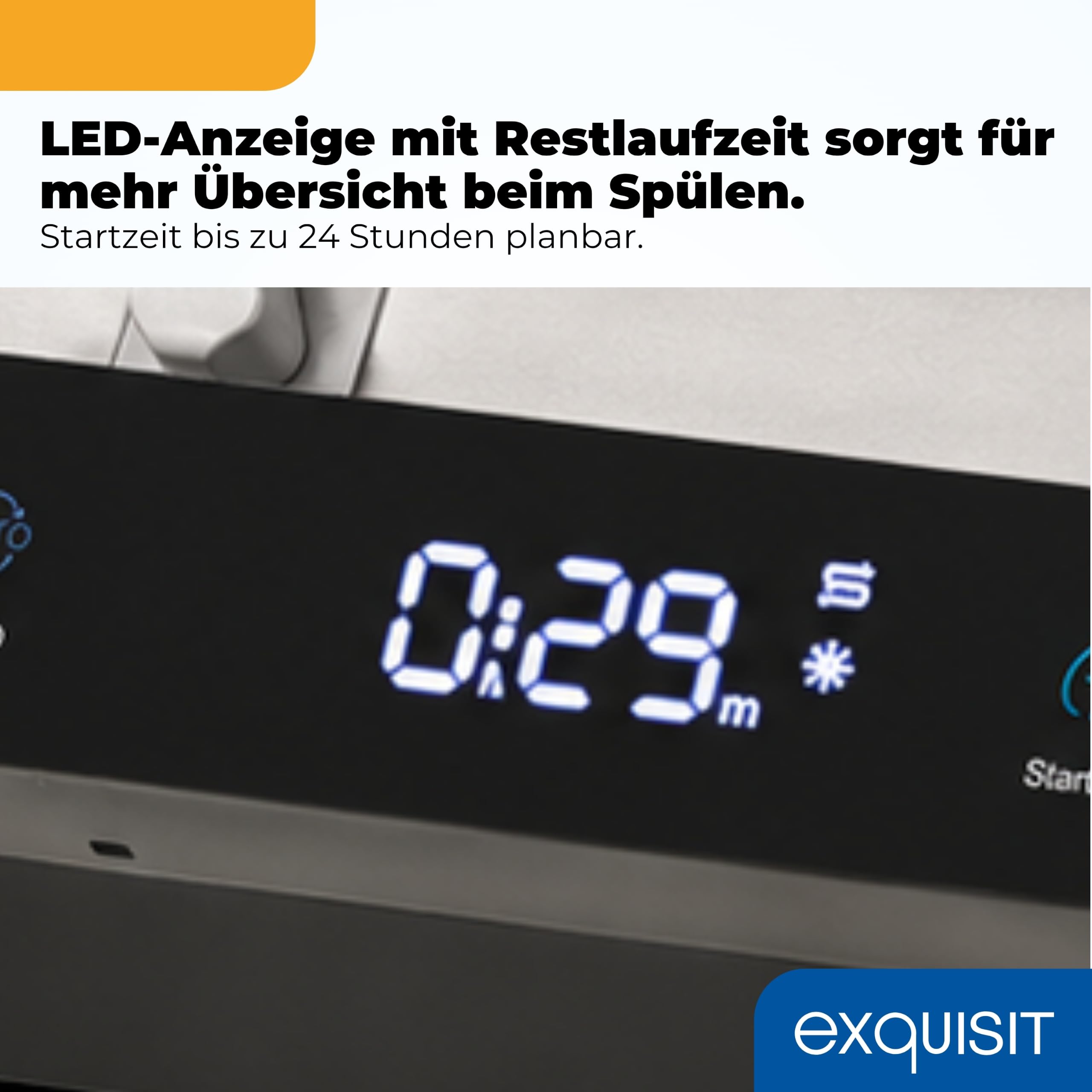 Exquisit Vollintegrierbarer Geschirrspüler 11 Maßgedecke | Energieklasse C | 8 Programme | Eco, Intensiv & Glas | Aquastop | Besteckschublade | Extra-Trocknung | Startzeitvorwahl | LED-Fußbodenanzeige