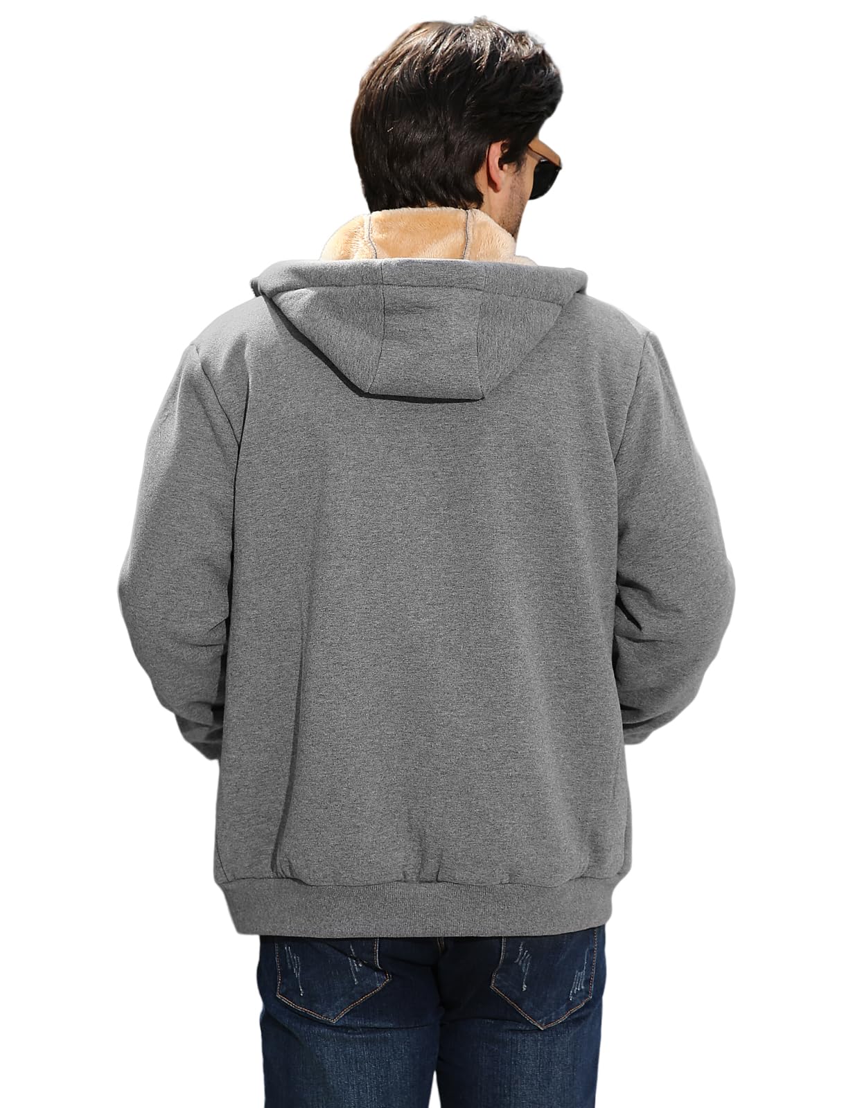 UMIPUBO Sweat a Capuche Homme Veste Polaire Chaude et Épaisse Hoodie Sweatshirt Hiver Pull a Capuche Zippé Avec Poches Survêtement
