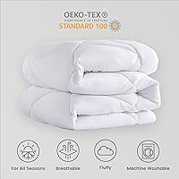 Vista 6 de SLEEP ZONE Edredón Relleno tamaño Queen, edredón reversible alternativo al plumón, ropa de cama ligera, suave y transpirable para todas