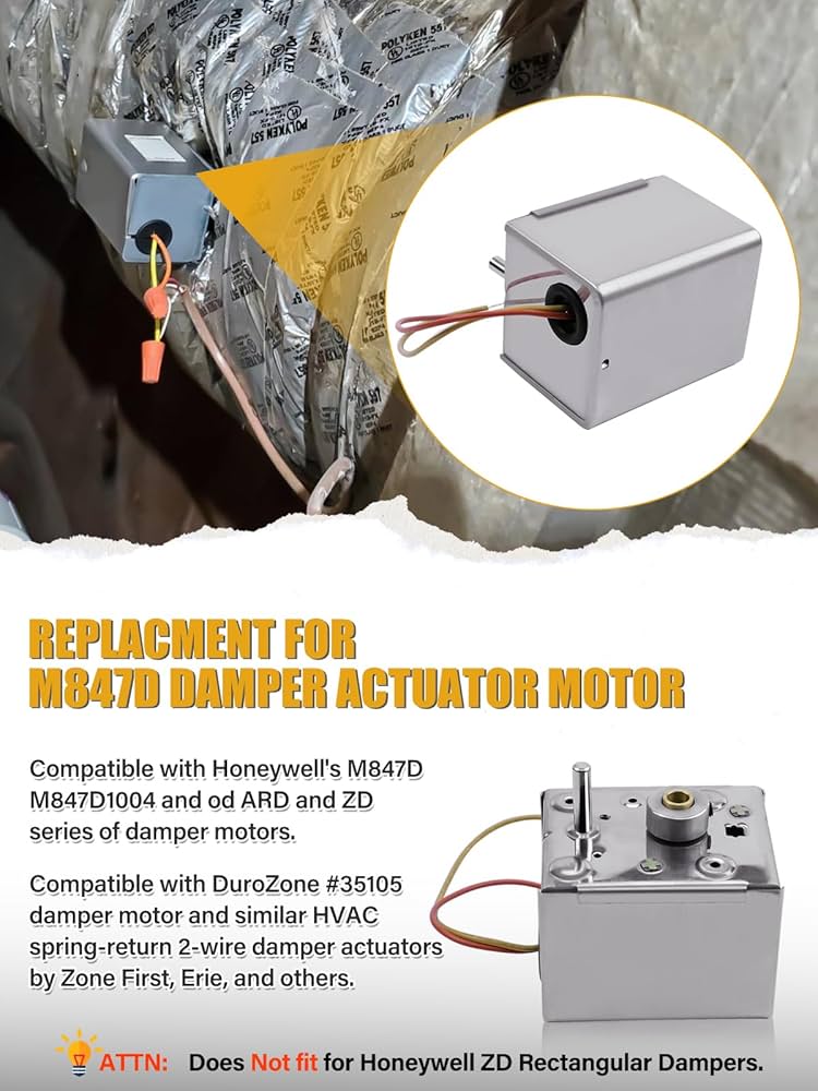 Honeywell Zone Damper Motor Honeywell M847D-VENT Damper