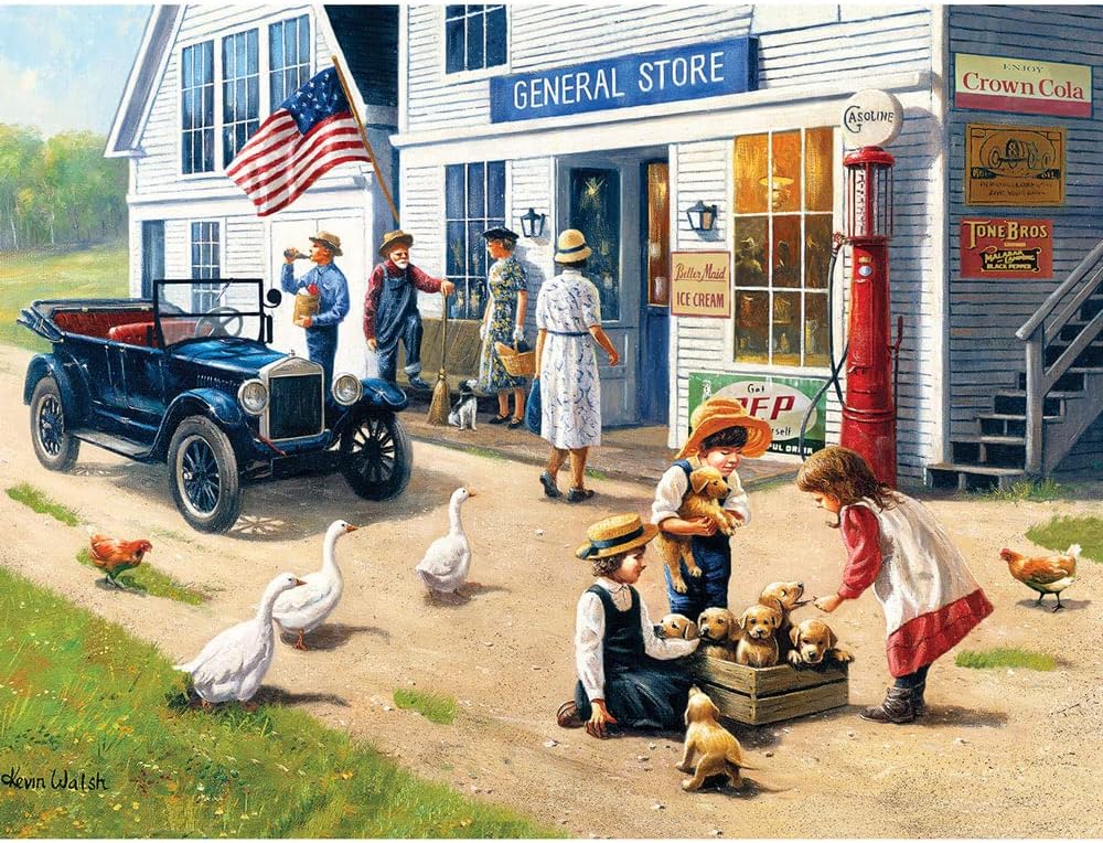 Bits and Pieces - 300 Piece Jigsaw Puzzle for Adults 18" x 24" - General Store - 300 pc Large Piece Jigsaw by Artist Kevin Walsh
