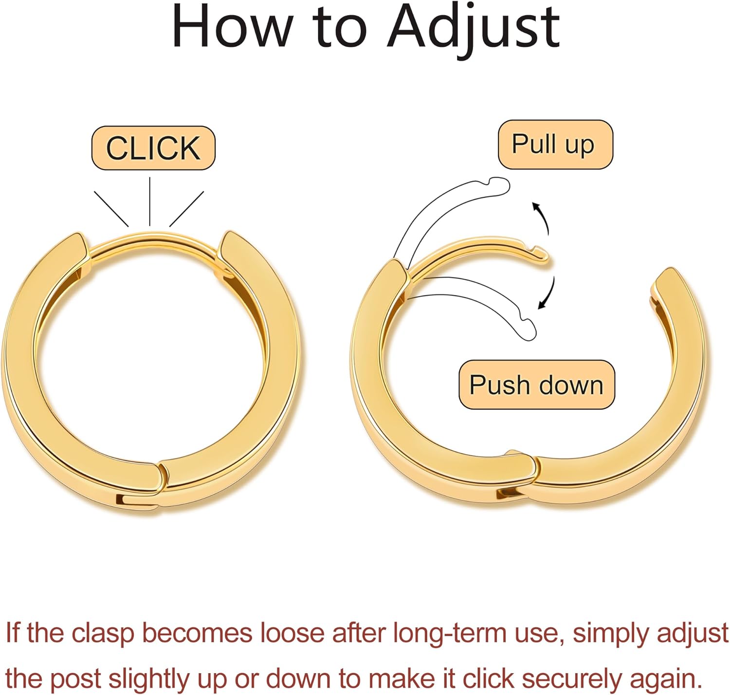 Gacimy Gold Huggie Hoop Earrings for Women 14k Gold Plated, Small Hoop Earrings for Women, 1/2 Inch Yellow Color Earrings for Women - Image 6