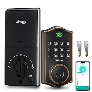 GHome Smart KD30B Deadbolt Lock with Keypad Fingerprint Keyless Entry Door Locks for Front Doors with APP Control Auto Lock for Home Rental House Apartment - Amazon product rated Grade A