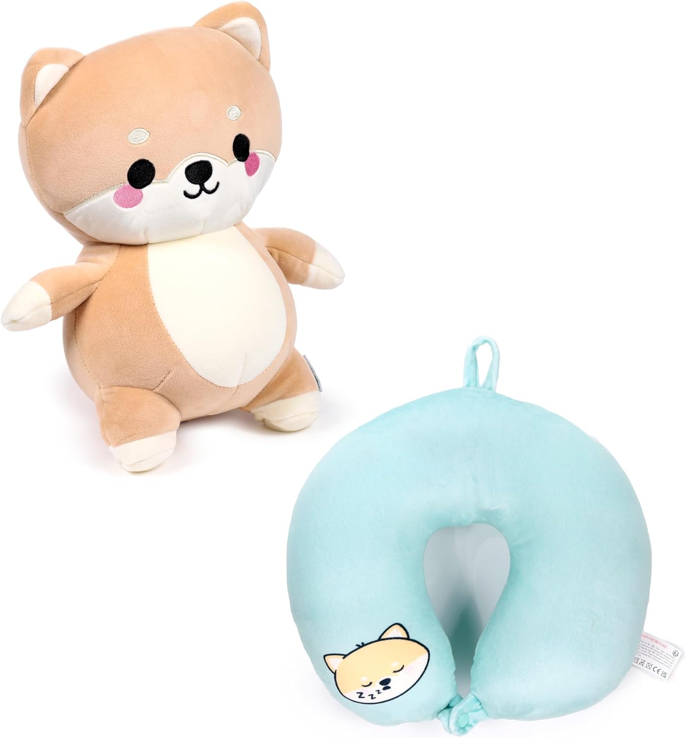 2-in-1 Swapseazzz Travel Pillow and Plush Toy - Adoramals Shuggs the Shiba Inu