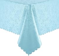 Vista 20 de Smiry Square Table Cloth, Waterproof Heavy Duty Vinyl Tablecloths, Wipeable Washable Table Cover for Kitchen and Dining Room (Baby Blue, 54" X 54")