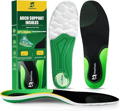 Supercritical Foam Insoles for Men Women, Medium Arch Support Insoles for Walking, Standing & Work, Shock Absorption Boot Inserts, Trimmable, M 11.0-12.5/W 12.0-13.5, 1 Pair