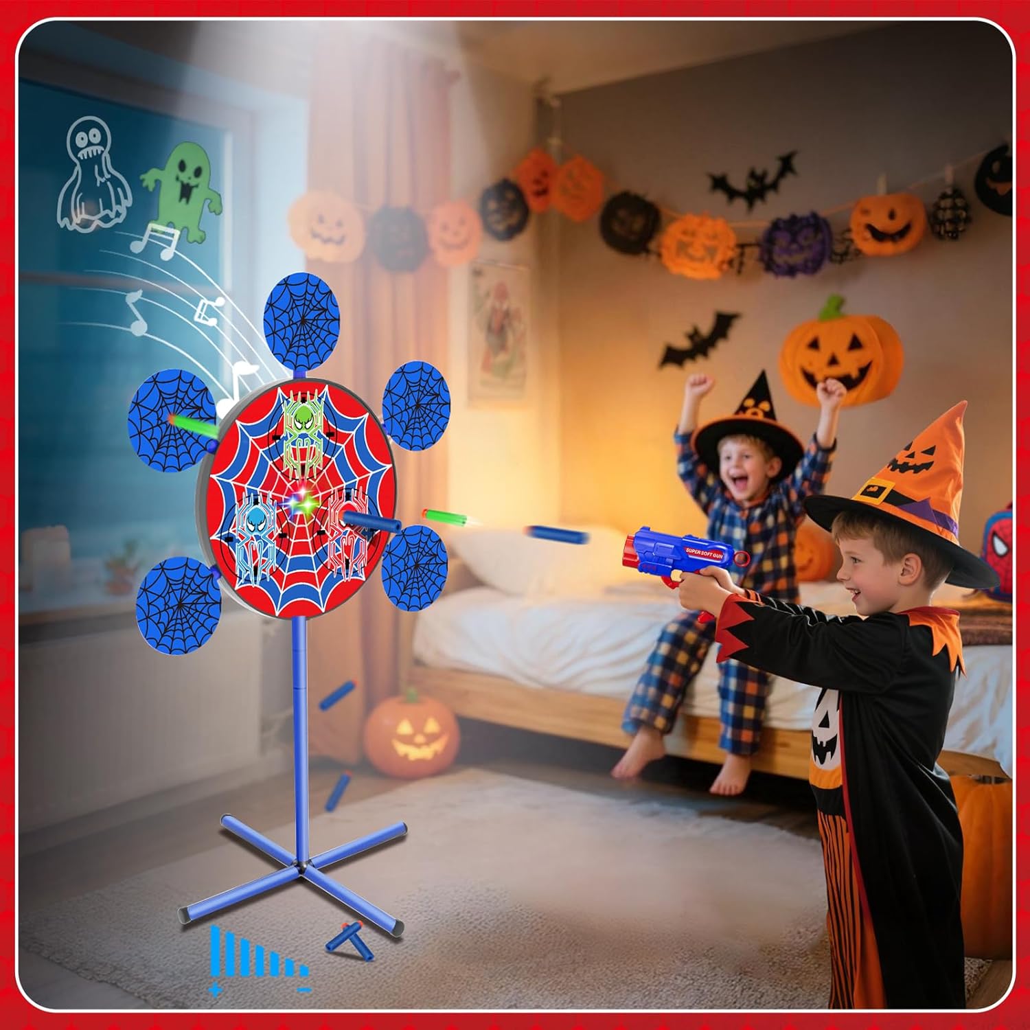 Shooting Games Toys for Nerf Gun Party, Shooting Targets with 2 Toy Guns 40 Foam Darts Kids Outdoor Indoor Toys for Birthday Easter Xmas Gifts for 4 5 6 7 8 9 10+ Year Old Boys Kids Blue image 4 of 9 B0DD3PDDLS