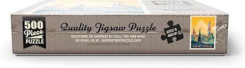 Miniatura 12 de New York City Skyline Glow, póster vintage, rompecabezas prémium de 500 piezas para adultos