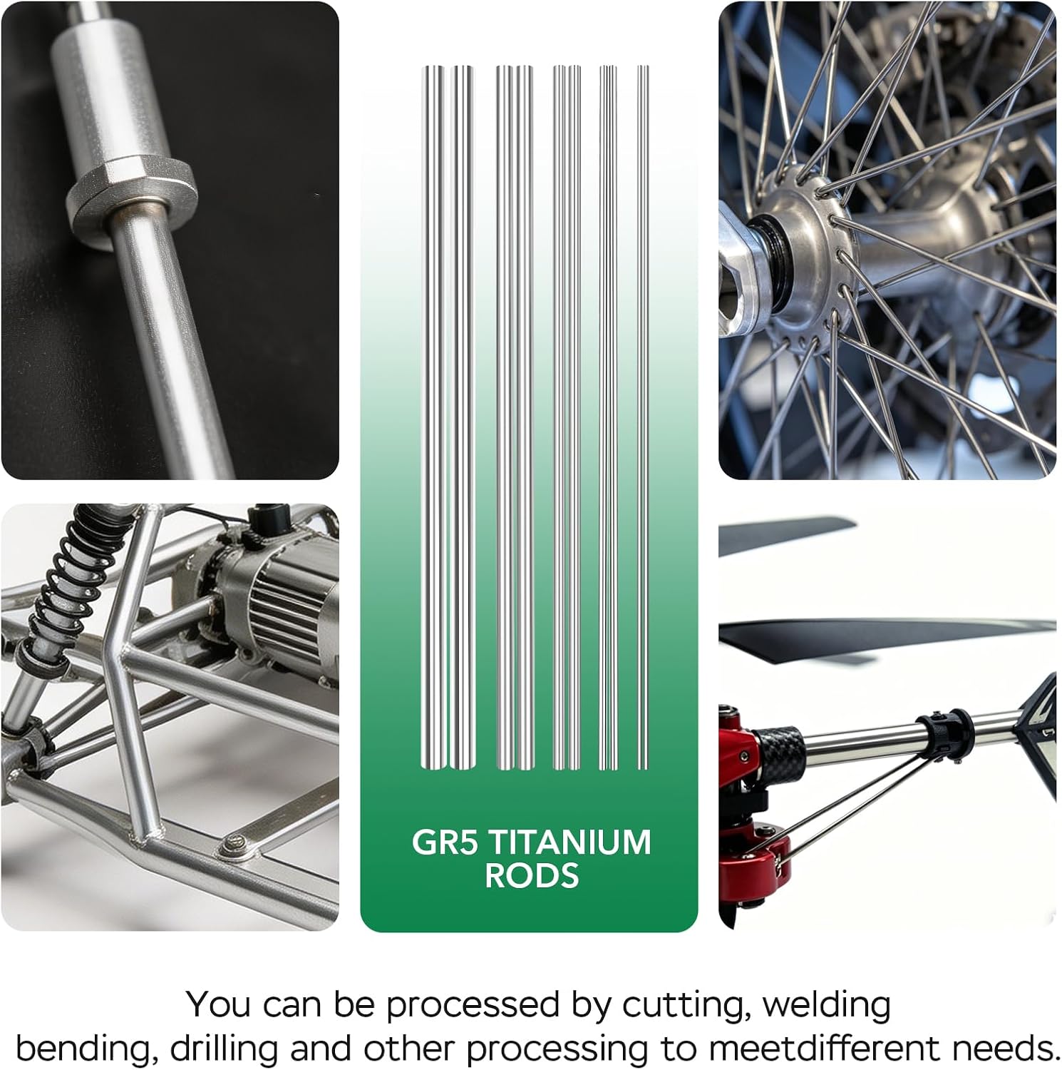 GR5 Titanium Round Rods 10in Length,6mm Dia for Diy Projects 2 Pack | GR5 titanium alloy, 10 inch length,round bar High strength corrosion resistance Suitable for machining & DIY projects