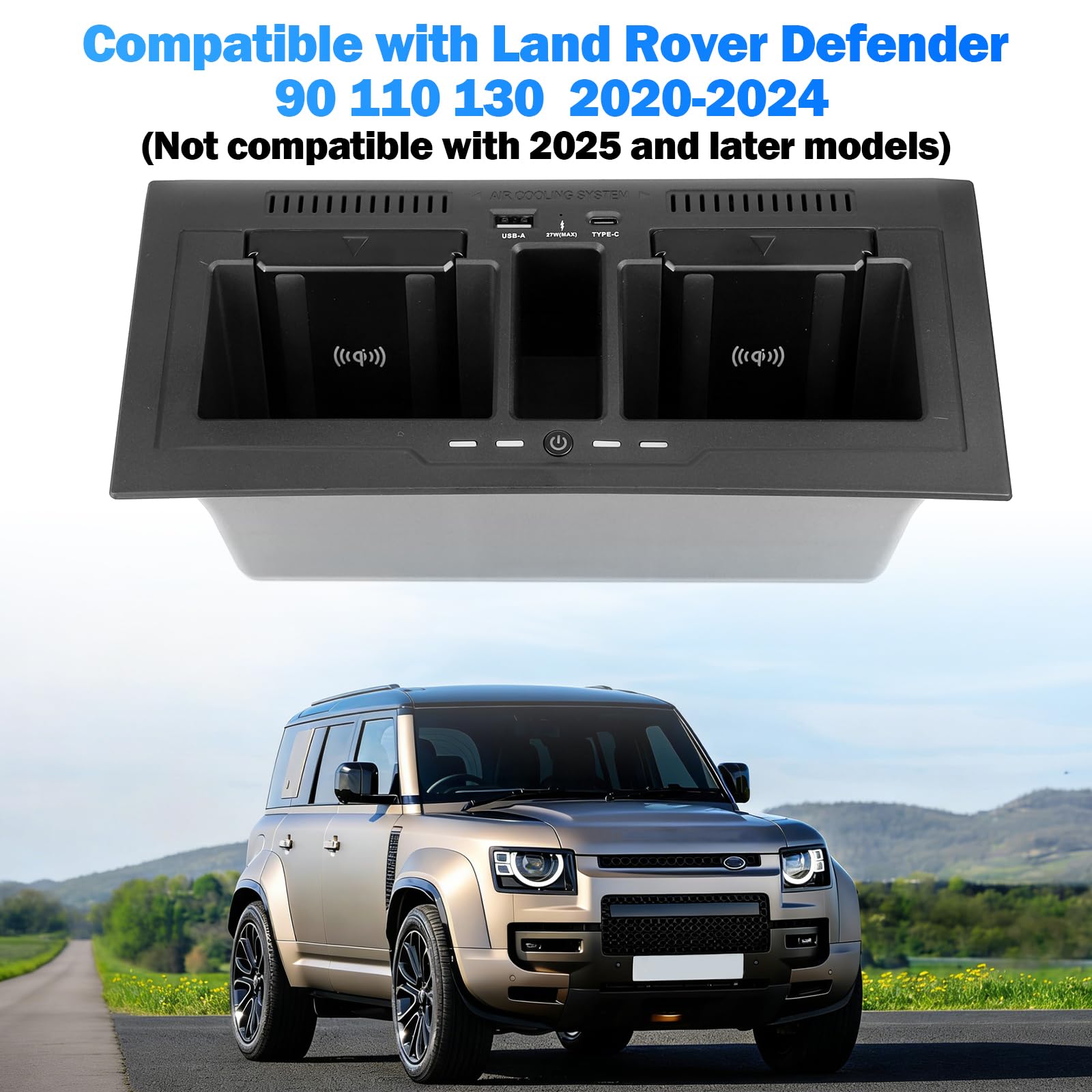 Dual Wireless Charger für Land Rover Defender 90 110 130 2020-2024