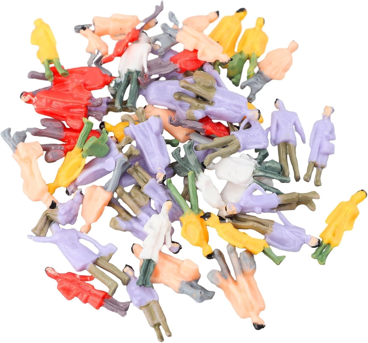 Confezione da 49 figure dipinte di persone in scala HO/OO con panche e