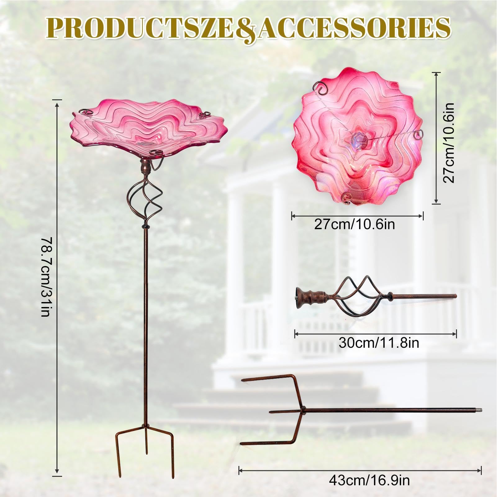 Bebedero Para Pájaros Con Estaca Bebedero Y Con Estaca Para Suelo | Bebedero Para Pájaros De Pie Para Jardín En Metal Para Periquitos Loros Aves Cantoras Patio Jardín Patio