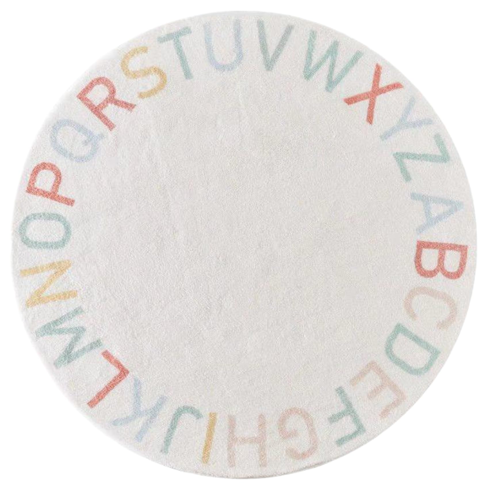 Tapis ABC pour enfants rond alphabet en polyester doux de haute densité