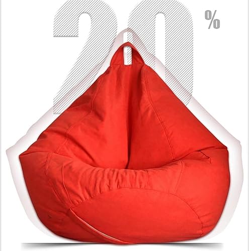 Miniatura 2 de NIBHZ Sillas perezosas para sofás sin relleno, de lino suave, de microfibra, puf de tela, puf para adultos (sin relleno), color rojo, 47.2 x 55.1