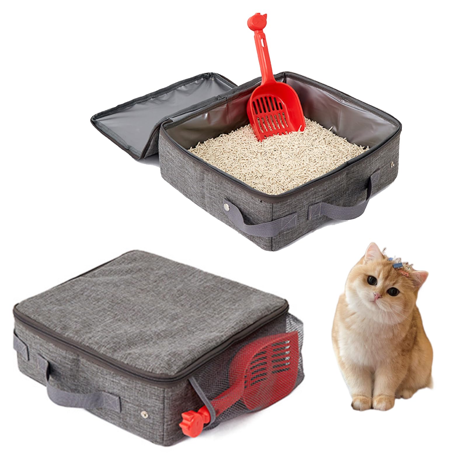 Travel Cat Litter Box, Leak-Proof, Waterproof Bottom