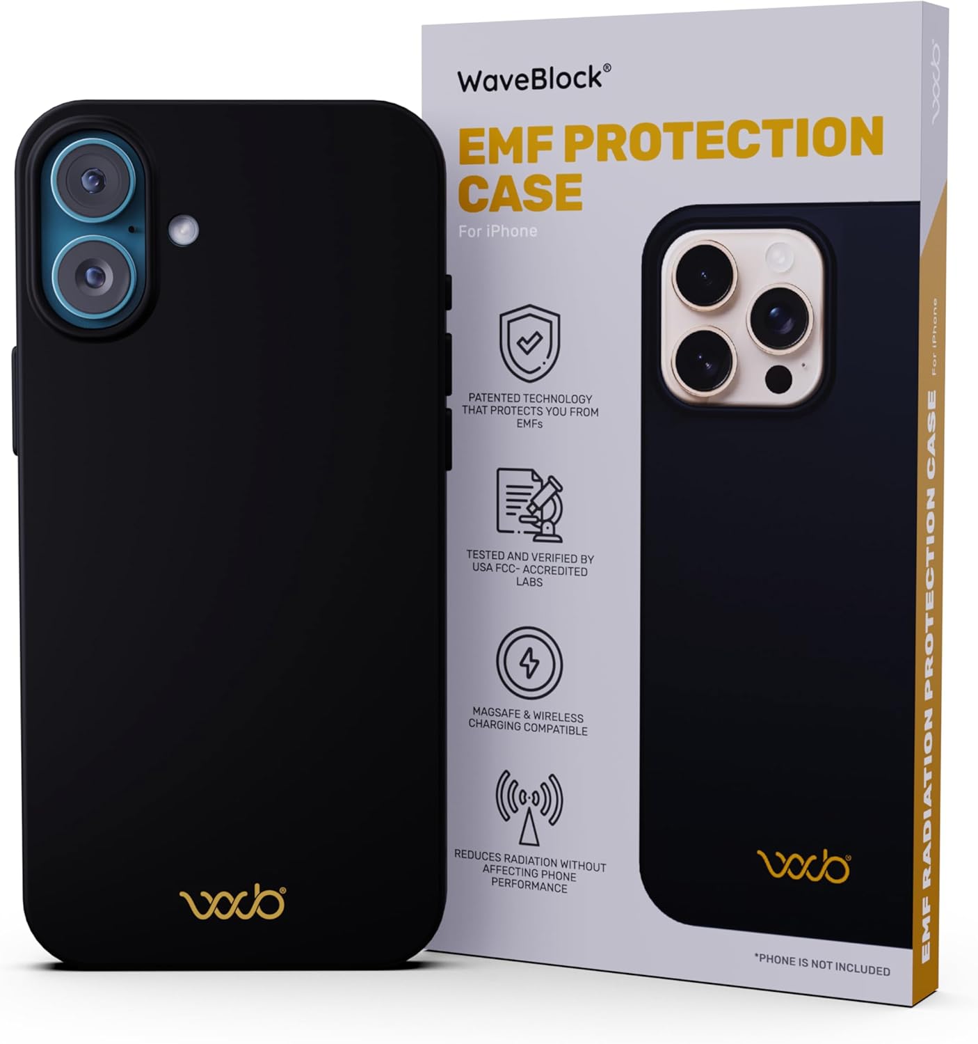 WAVEBLOCK EMF iPhone Case for 16 Plus – Matte Black
