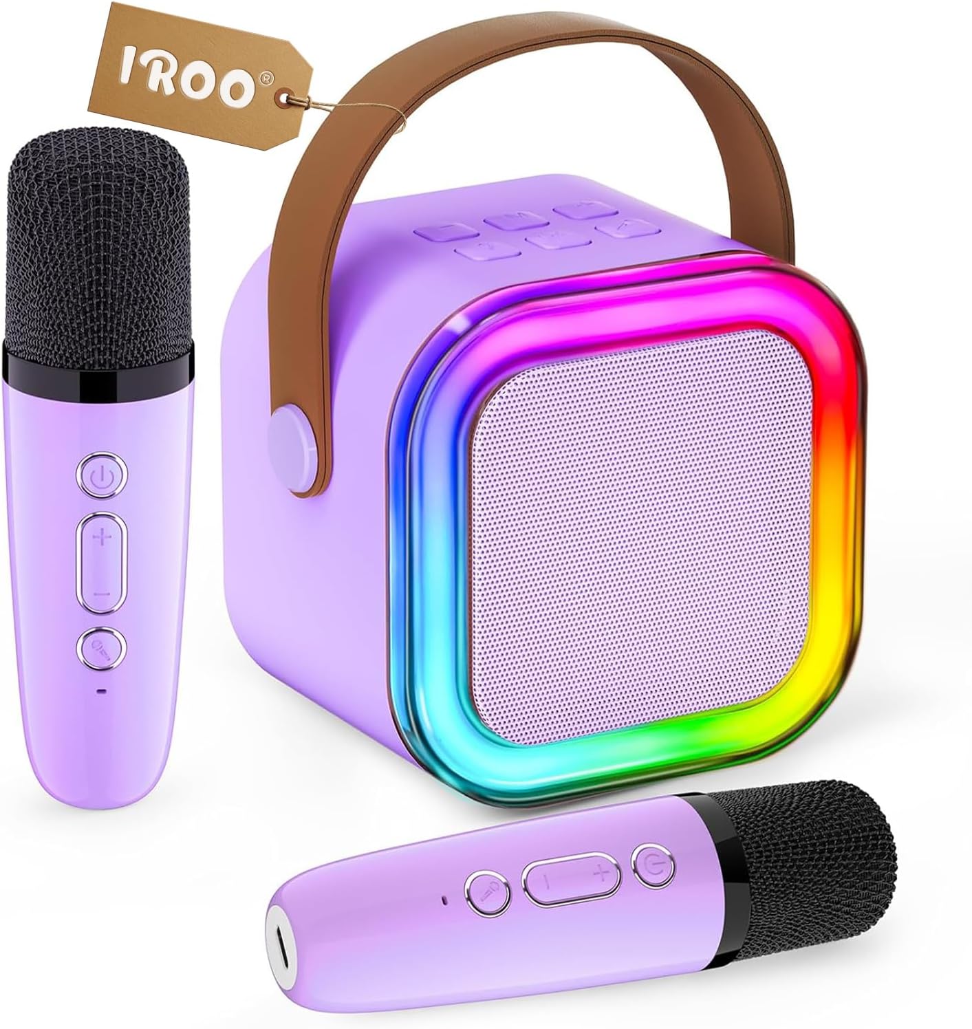 Mini Karaoke Machine for Kids, 2026 TOP Toys Birthday Valentine's Day Gifts Ideas for Girls Ages 4, 5, 6, 7, 8, 9, 10, 12  Years Old, Portable MP3 Player with 2 Wireless Mics for Family Home Party