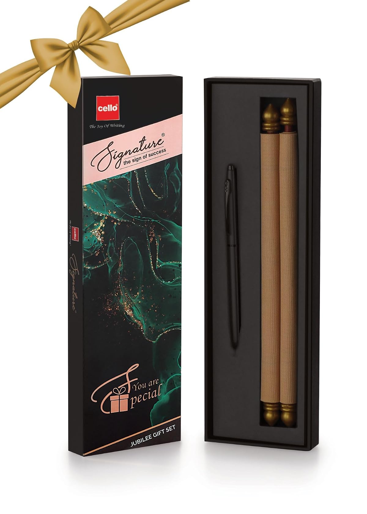 Cello Signature Jubilee Gift Set|Blue Ink|1 Ball Pen + 1 Birthday Scroll|Matte