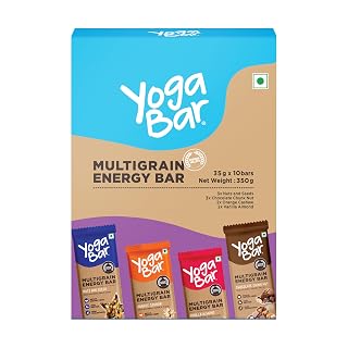 Yogabar Multigrain Energy Bar Variety Pack, 10 Bar, Healthy Diet with Fruits, Nuts, Oats and Millets, Gluten Free, Crunchy Granola Bars, Packed with Chia and Sunflower Seeds (10 Bar)