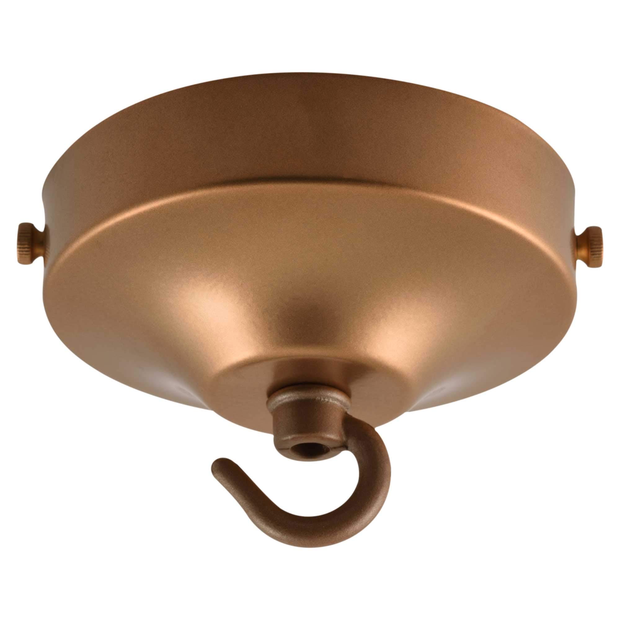 Elektek Antique Copper 100Mm Light Fitting Lamp Kit With Strap Bracket With Hook