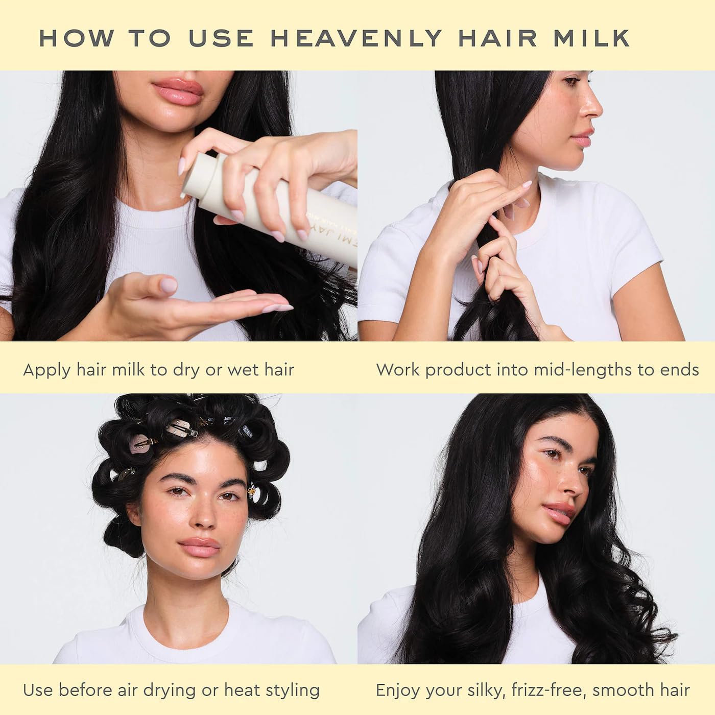 Heavenly Hair Milk Leave-In Conditioner Serum | Vanilla Milk Scent, with Hyaluronic Acid, Heat Protection | Size 0.50 oz/15 mL