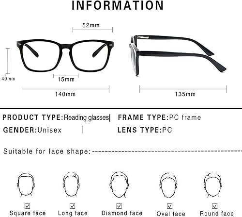 Miniatura 2 de Sumkyle Paquete de 2 lentes de lectura progresivos multifocales anti luz azul para mujeres y hombres, marco de anteojos de moda (2Demi, 2.00