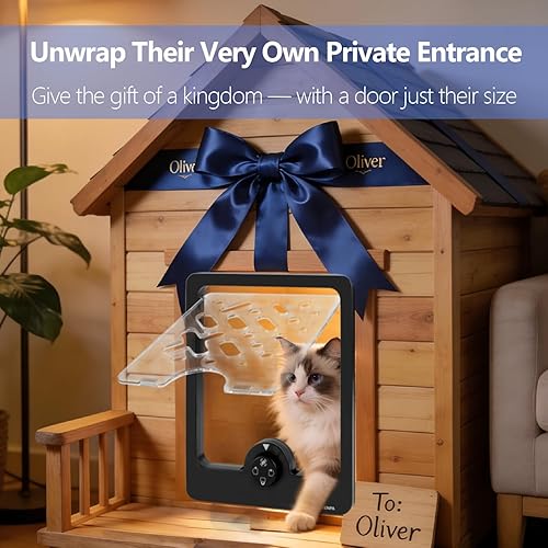 Miniatura 9 de Puerta de gato, conector cuadrado para puerta de mascota, puerta con solapa para gatos, una pequeña puerta abierta para una caja, puerta para