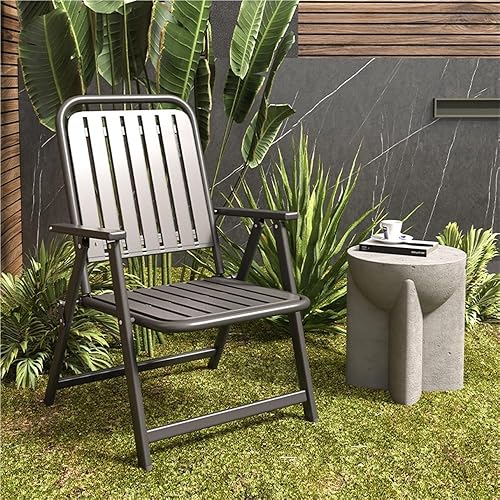 Miniatura 3 de Silla plegable para patio, sillas de comedor portátiles para exterior, sillas plegables con reposabrazos, sillas plegables para exterior, césped,