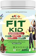 Growfitz FitKid | Natural Healthy Everyday Meal for Kids 2-18 | Supports Bone Strength, Immunity, Brain Development | No Sugar, Only Jaggery | 6.3g Protein | Almonds, Walnut, Ragi, Bajra (Chocolate) (Pack of 1, Chocolate)