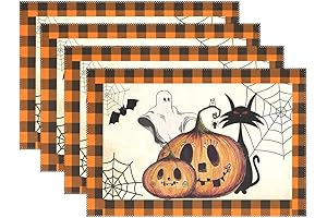 Happy Halloween Fall Pumpkin Placemats for the Spooky Season