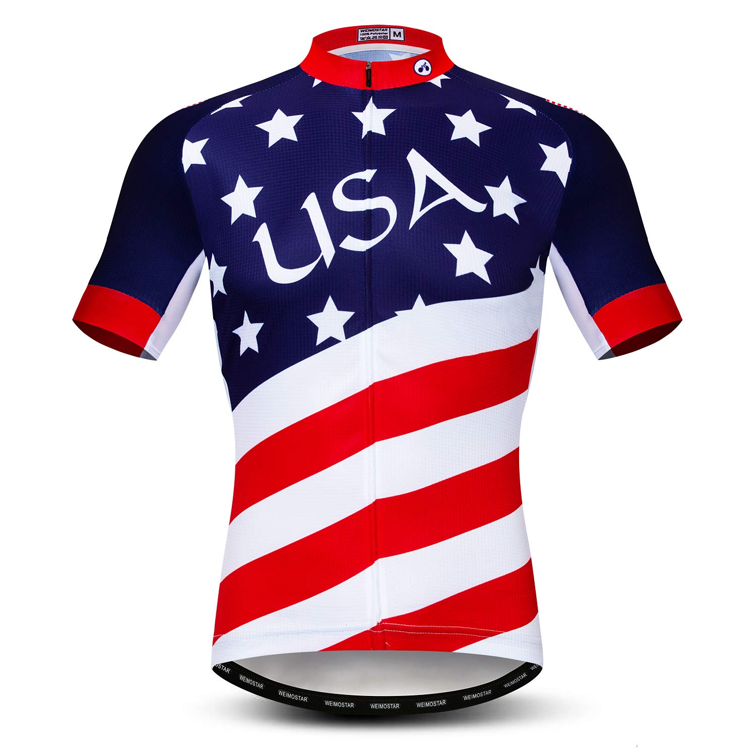 Cycling Jersey Men's Short Sleeve Full Zip Moisture Wicking, Breathable Running Top USA