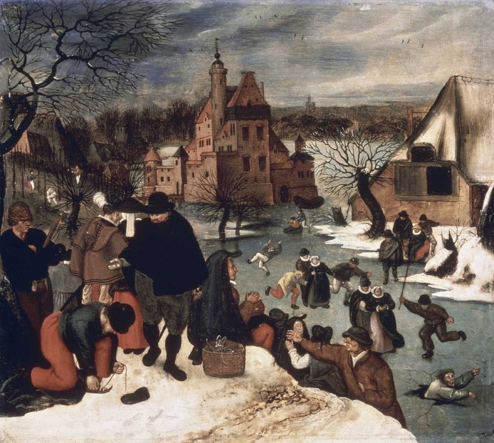 Feeling at home KUNSTDRUCK auf MATTE PAPIER 220gr Winterlandschaft # 3 Bruegel Pieter the Younger - Landschaft horizontal Poster Landschaften und Landschaft Snowsca Bild auf Pa cm_60_X_67