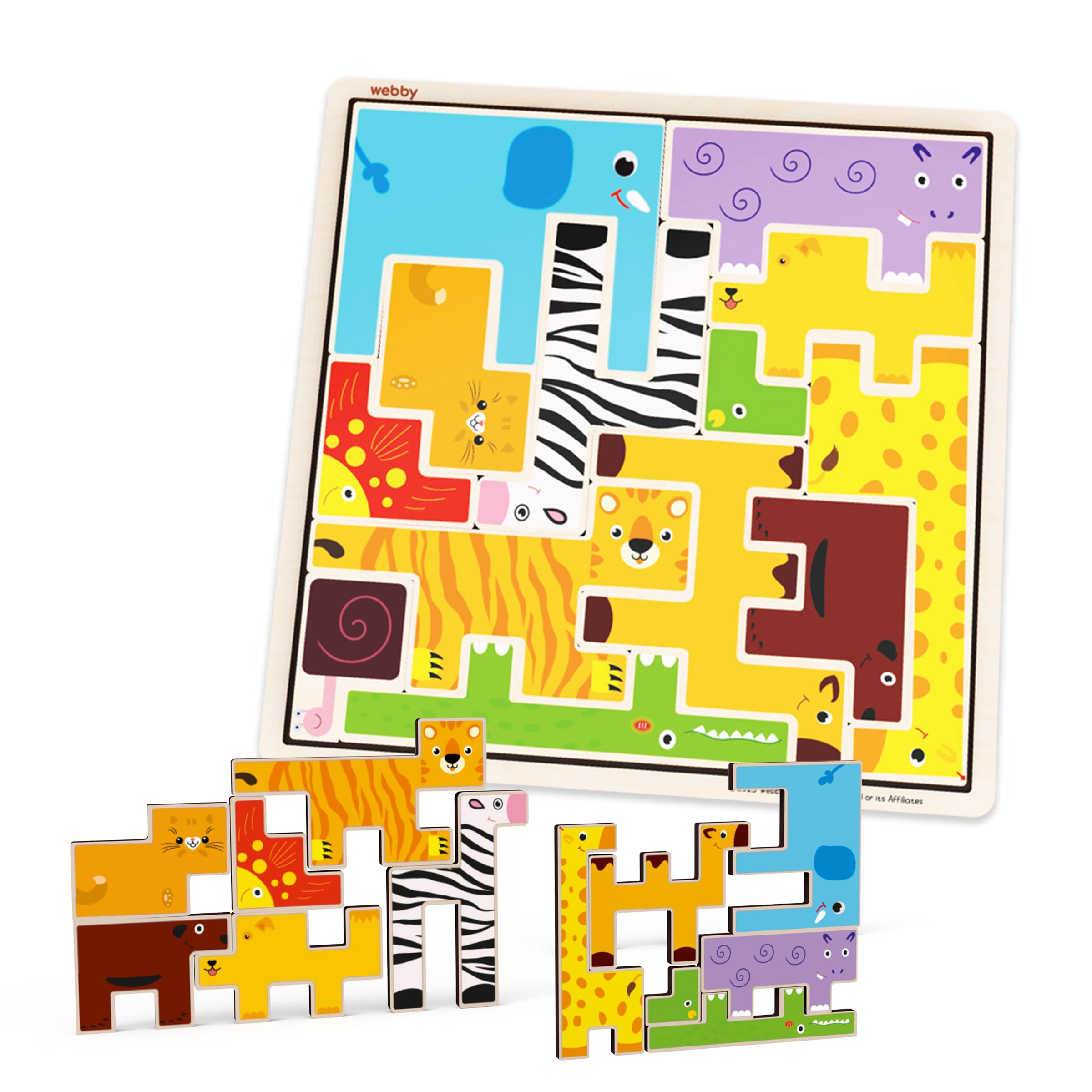 Webby Wooden Animal Puzzle Brain Teaser Learning Toy for Kids (B0BY51R9GM) Amazon Price History, Amazon Price Tracker