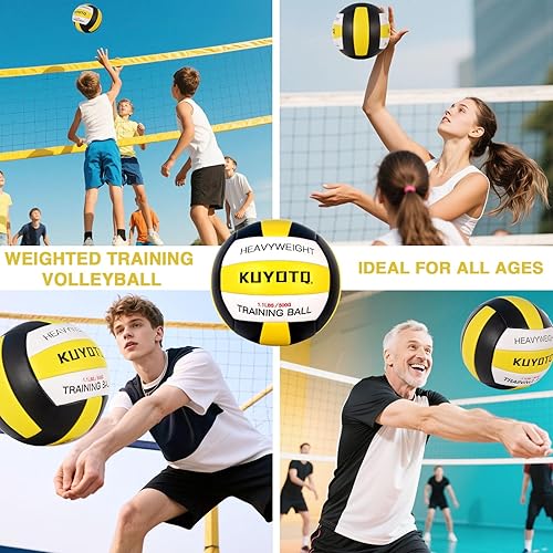 Miniatura 5 de 1.1lbs500g Weighted Heavy Volleyball For Setters Serve Trainer Setter Weighted Volleyball Training Equipment Size 5 Thickened Surface Soft Leather