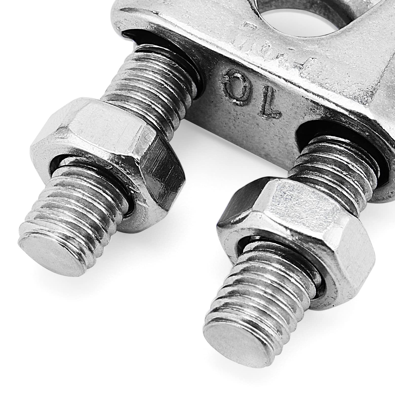 20 pezzi Morsetto per fune metallica da 10mm, M10 in acciaio inossidabile, morsetto a U per funi in acciaio, morsetto a forma di U per funi per cavo d'acciaio, filo, corda, fune d'acciaio