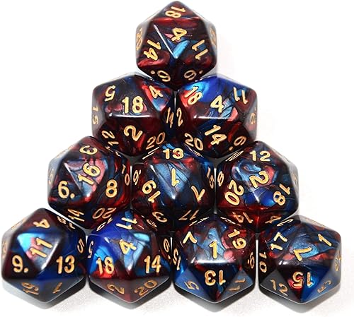 Vista 66 de SmartDealsPro Paquete de 10 dados poliédricos D20 de 20 caras para juego de mesa DND RPG MTG (mezcla de colores)