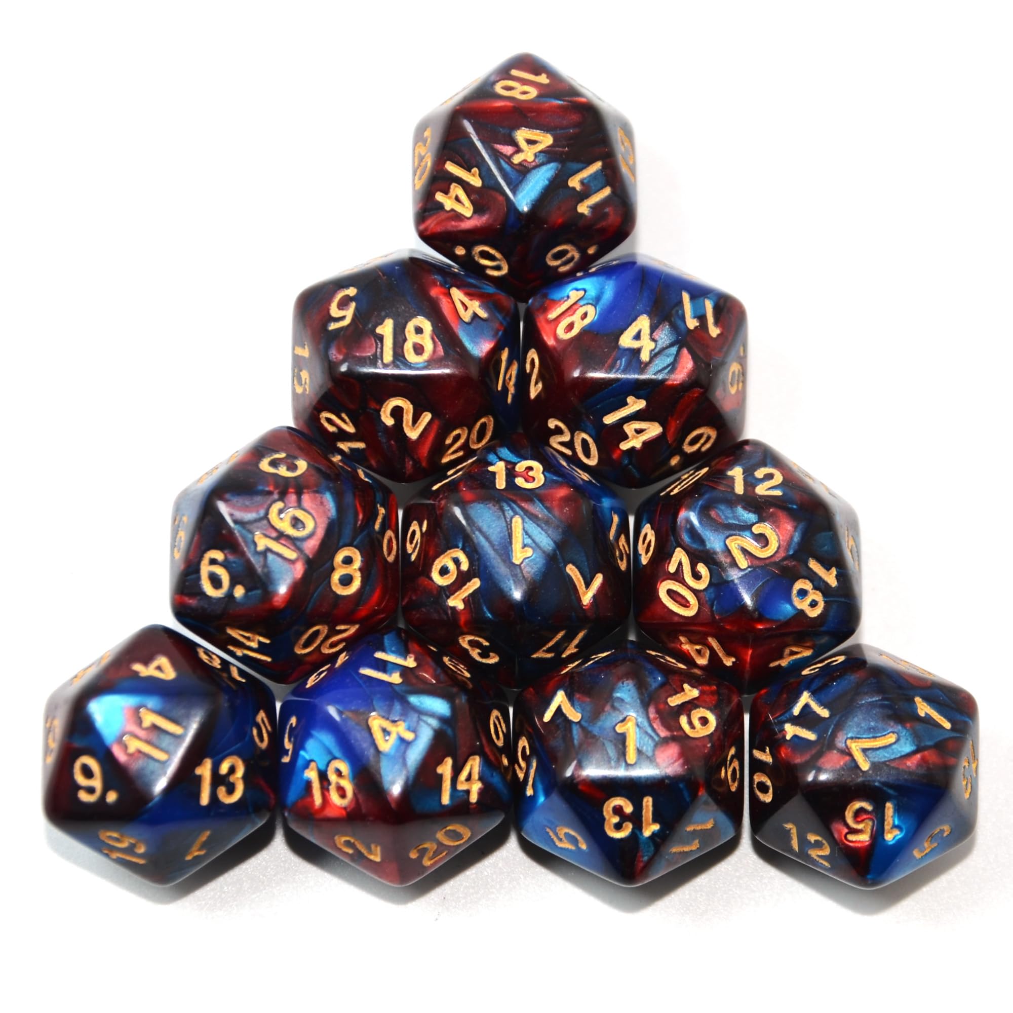 SmartDealsPro 10-Pack 20 Sided Dice D20 Polyhedral Dice for DND RPG MTG Table Game (Color 14), 20mm - Image 2