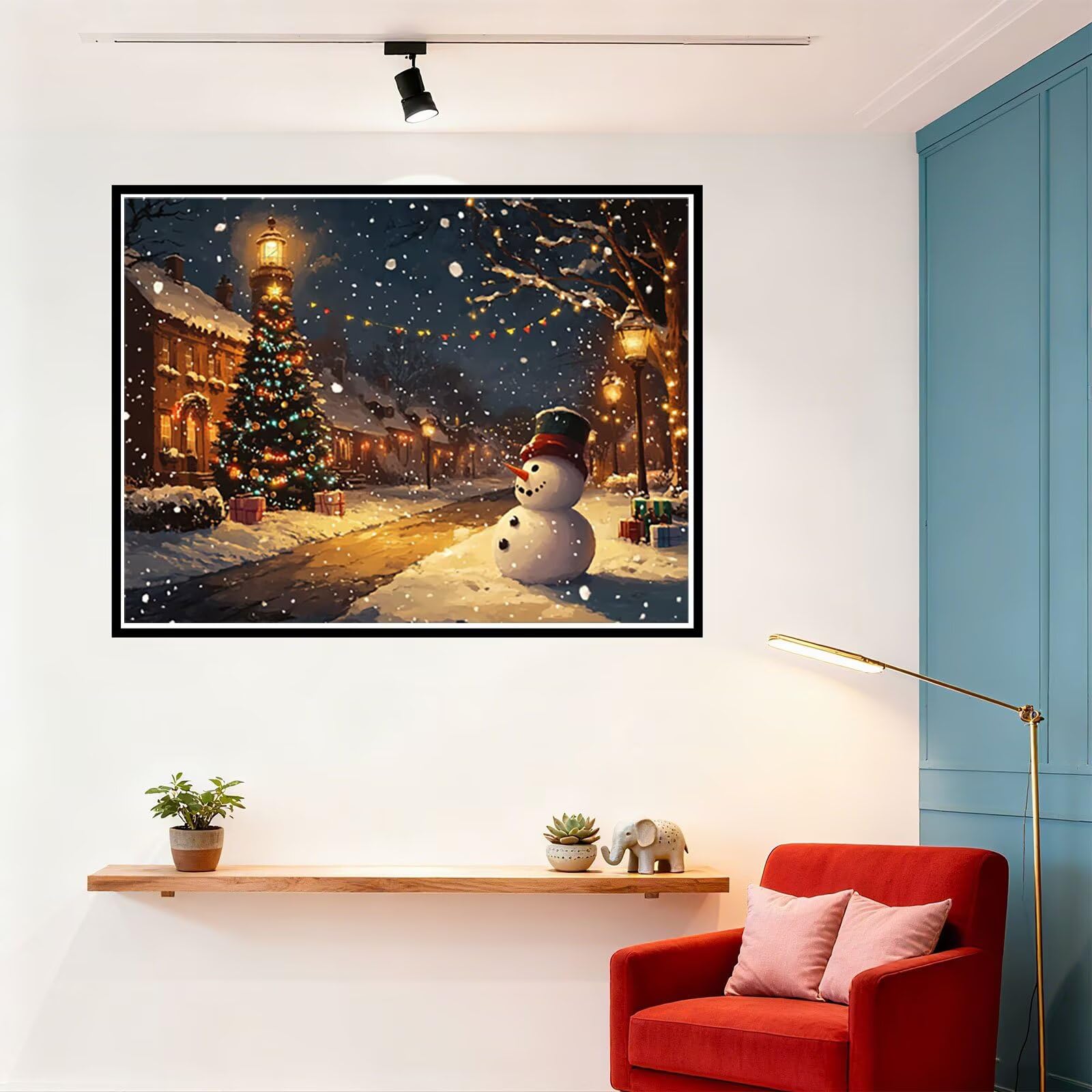 Weihnachten Malen Nach Zahlen Erwachsene Leuchtturm Malen Nach Zahlen Kinder ab 7, Set Erwachsene Bastelsachen Kreativ Set für Kinder Geschenke für Männer, Weihnachten Halloween Deko 80x100cm H - 564
