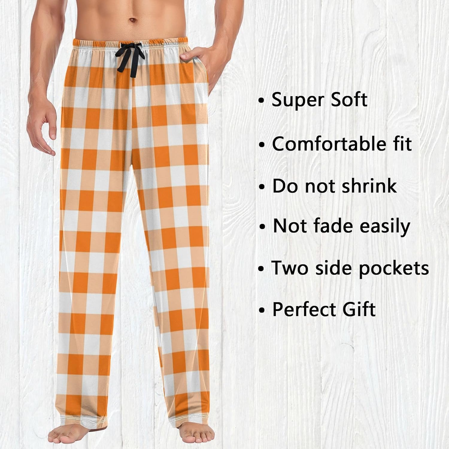 Fisyme Mens Pajama Pants Men's Pajama Bottoms Soft Sleep Lounge Pj Pants - Image 2