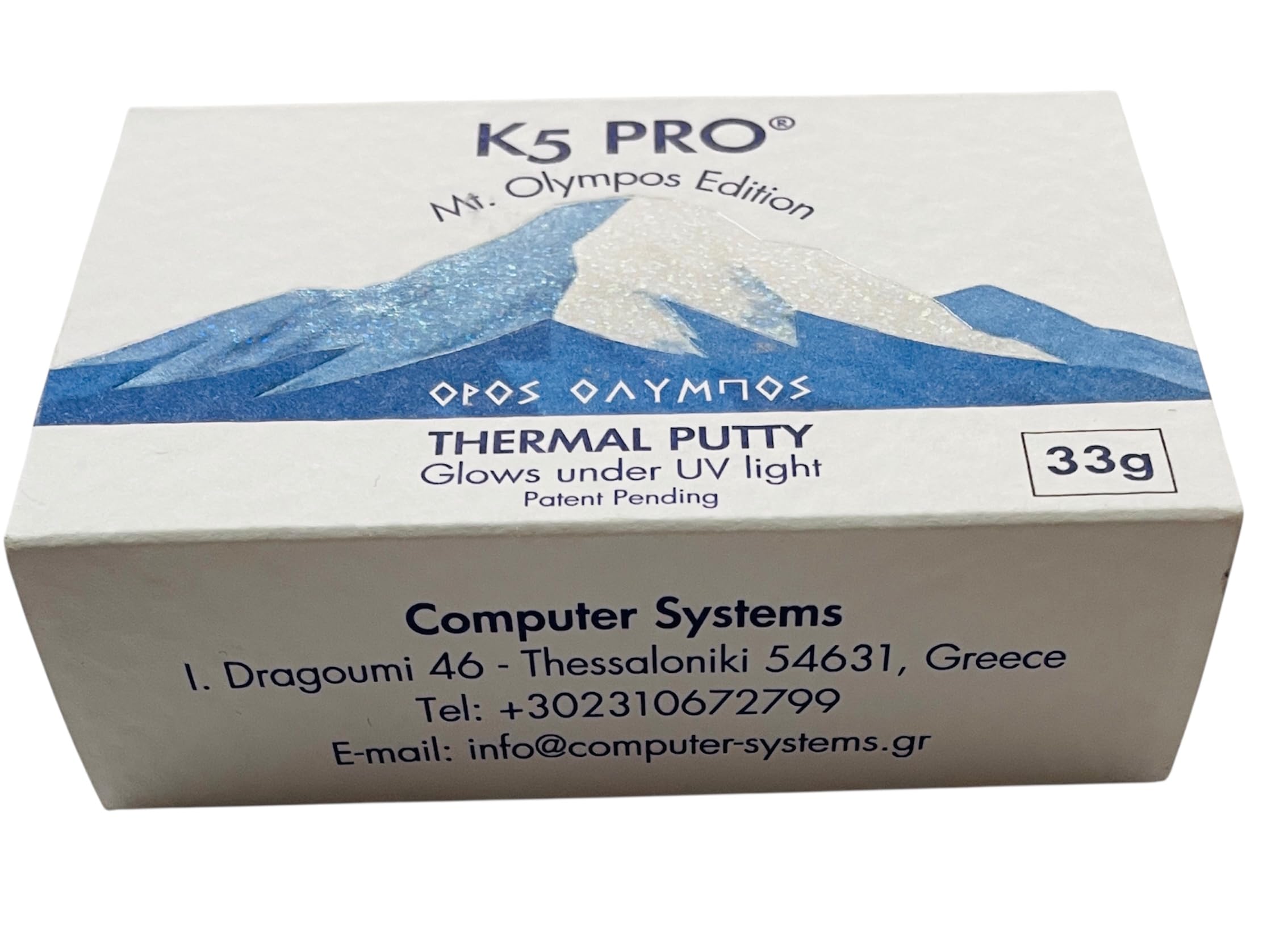 K5 PRO Mt. Olympos Edition UV‑Reactive 33g - Nuova versione 2025 di CSGR | >15 W/m·K | Ideale per GDDR6 e GDDR7 VRAM | Stucco termico non conduttivo